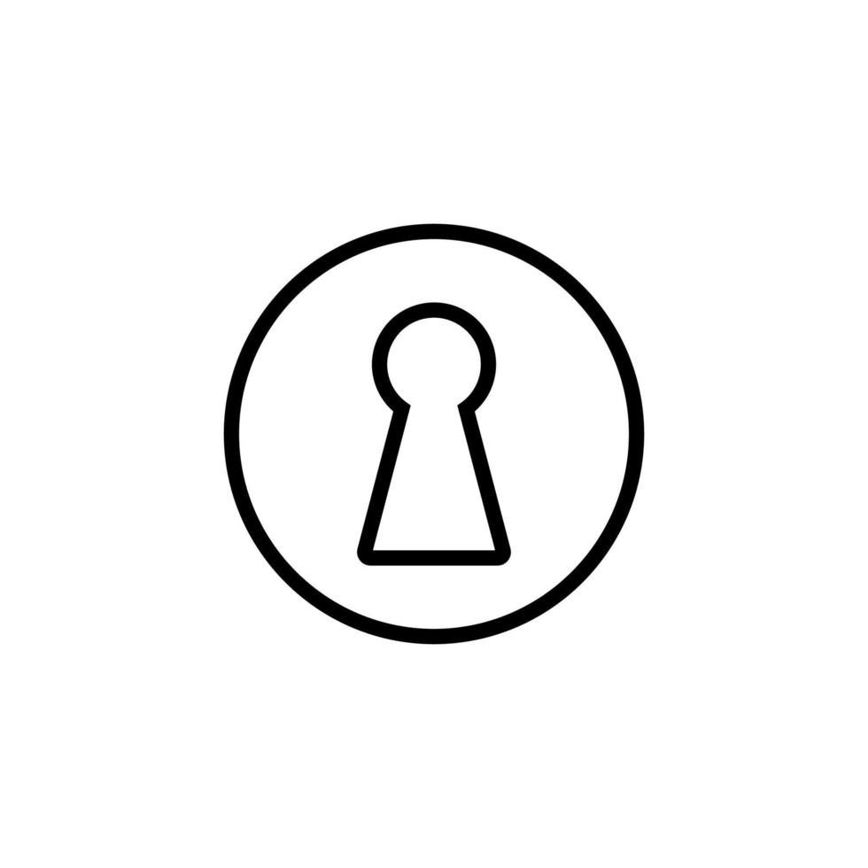 Keyhole Isolated Line Isolated Line Icon. Editable stroke. Vector image that can be used in apps, adverts, shops, stores, banners