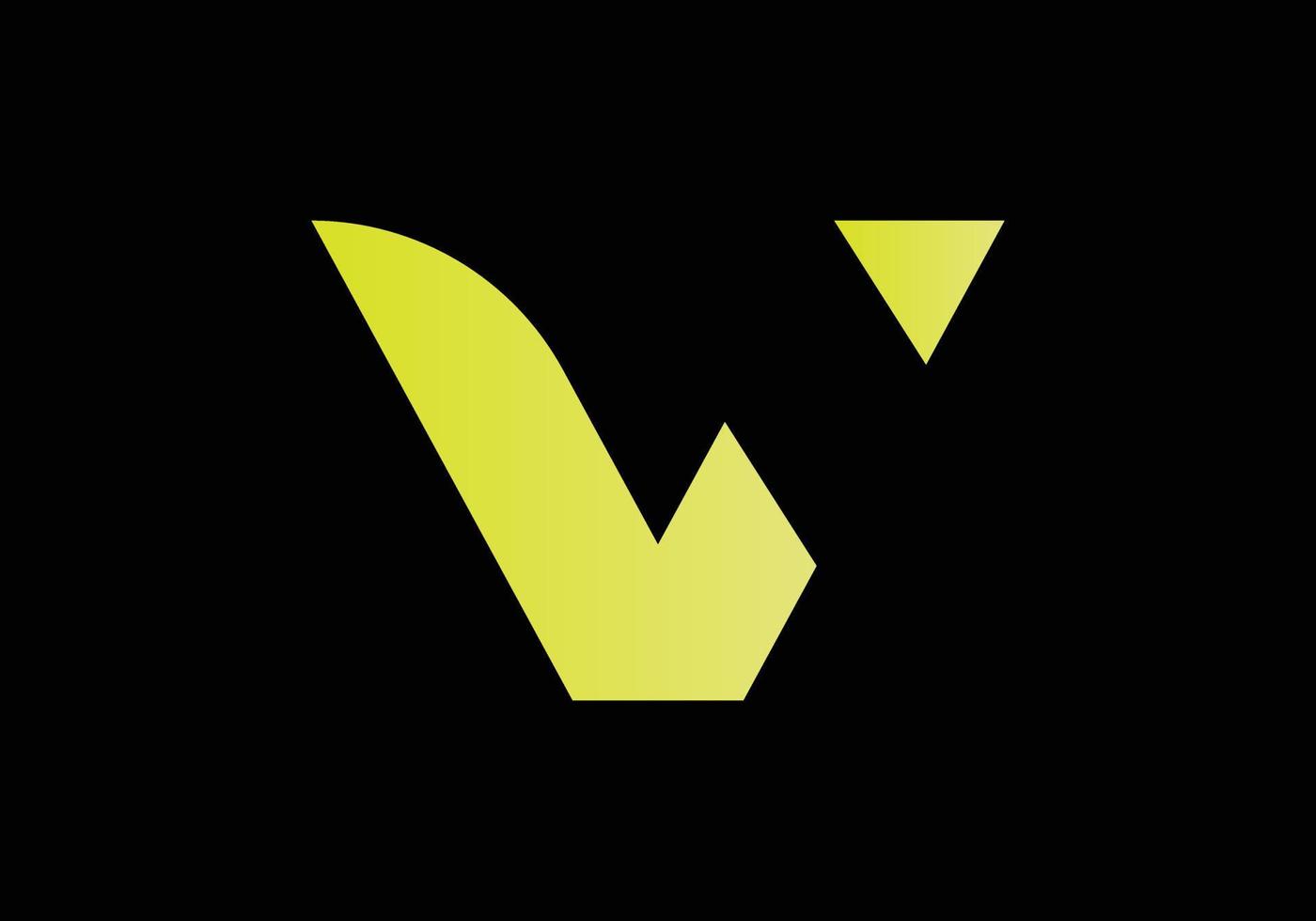 eps10 vector letra v minimalista Arte monograma flecha forma logo, verde color en negro antecedentes