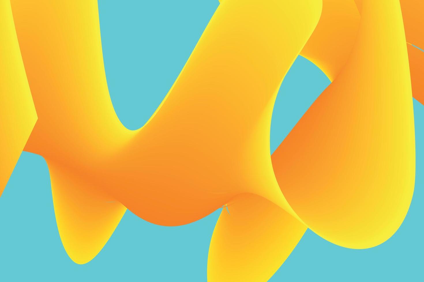 abstract yellow gradient wave on blue gradient background suitable for landing page and desktop background. gluid backgroun. 3d vector