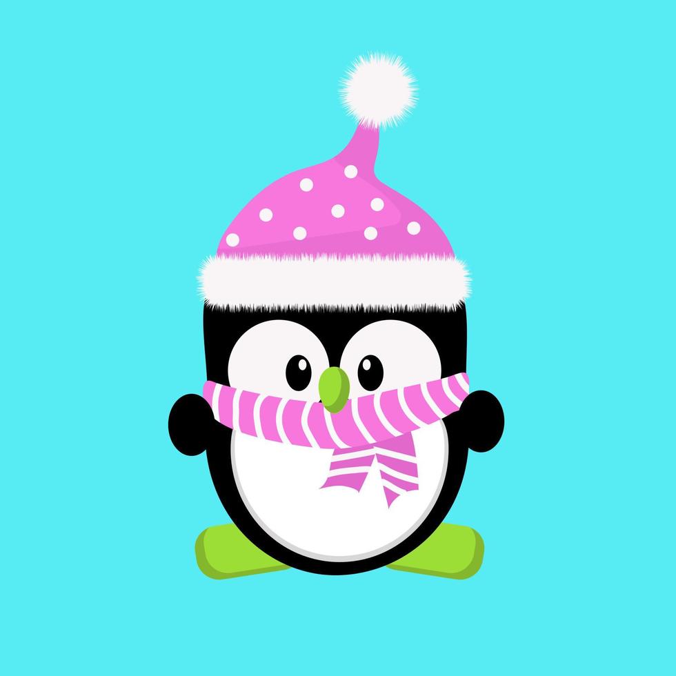 Little pink penguin vector
