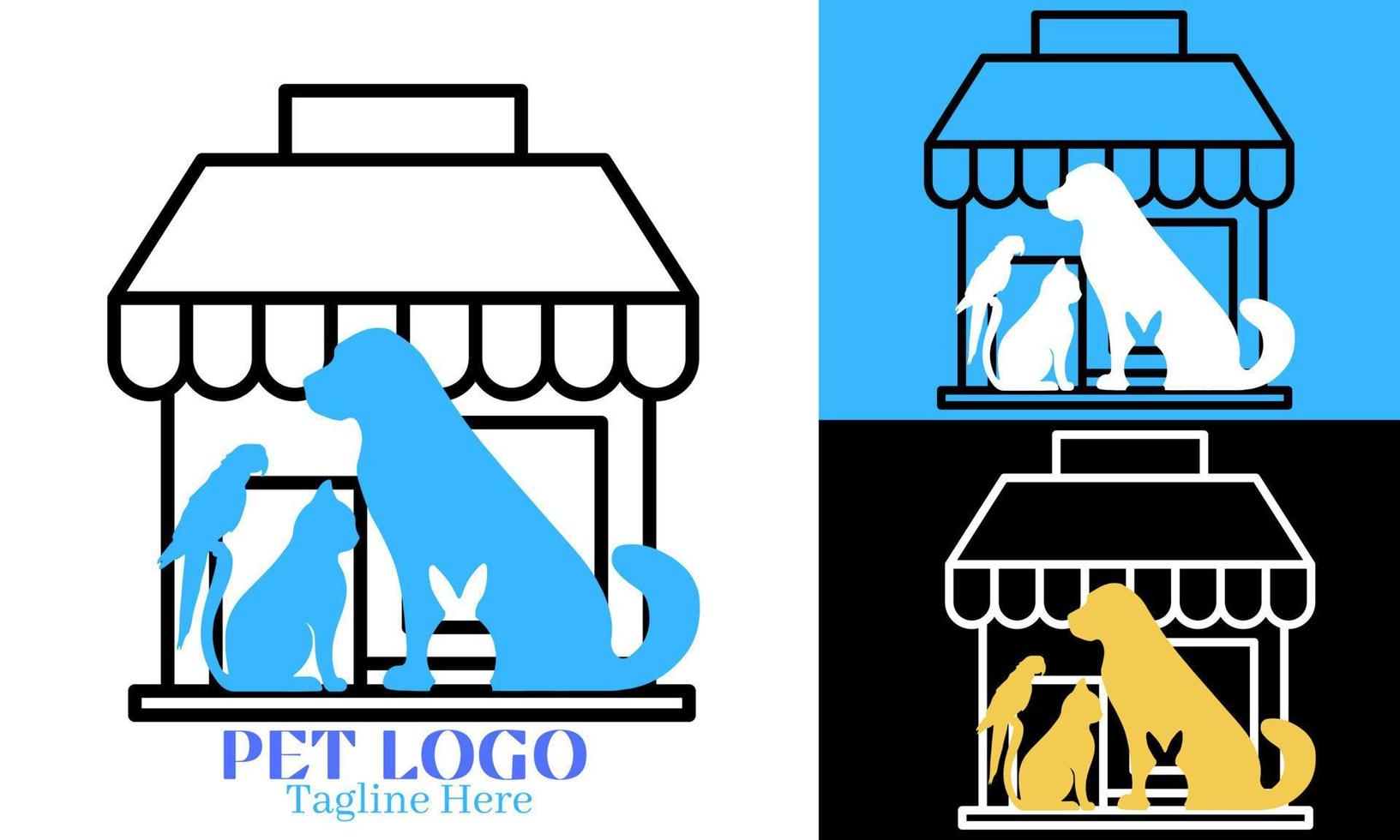 Pet shop logo vector design illustration