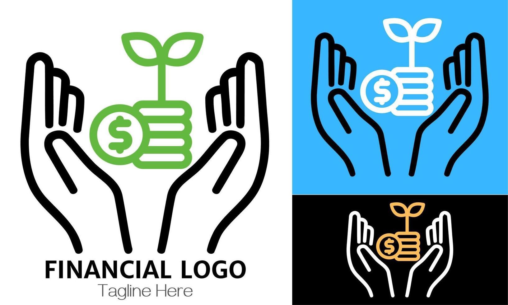 Finanzas logo minimalista diseño ilustración. marca identidad emblema vector