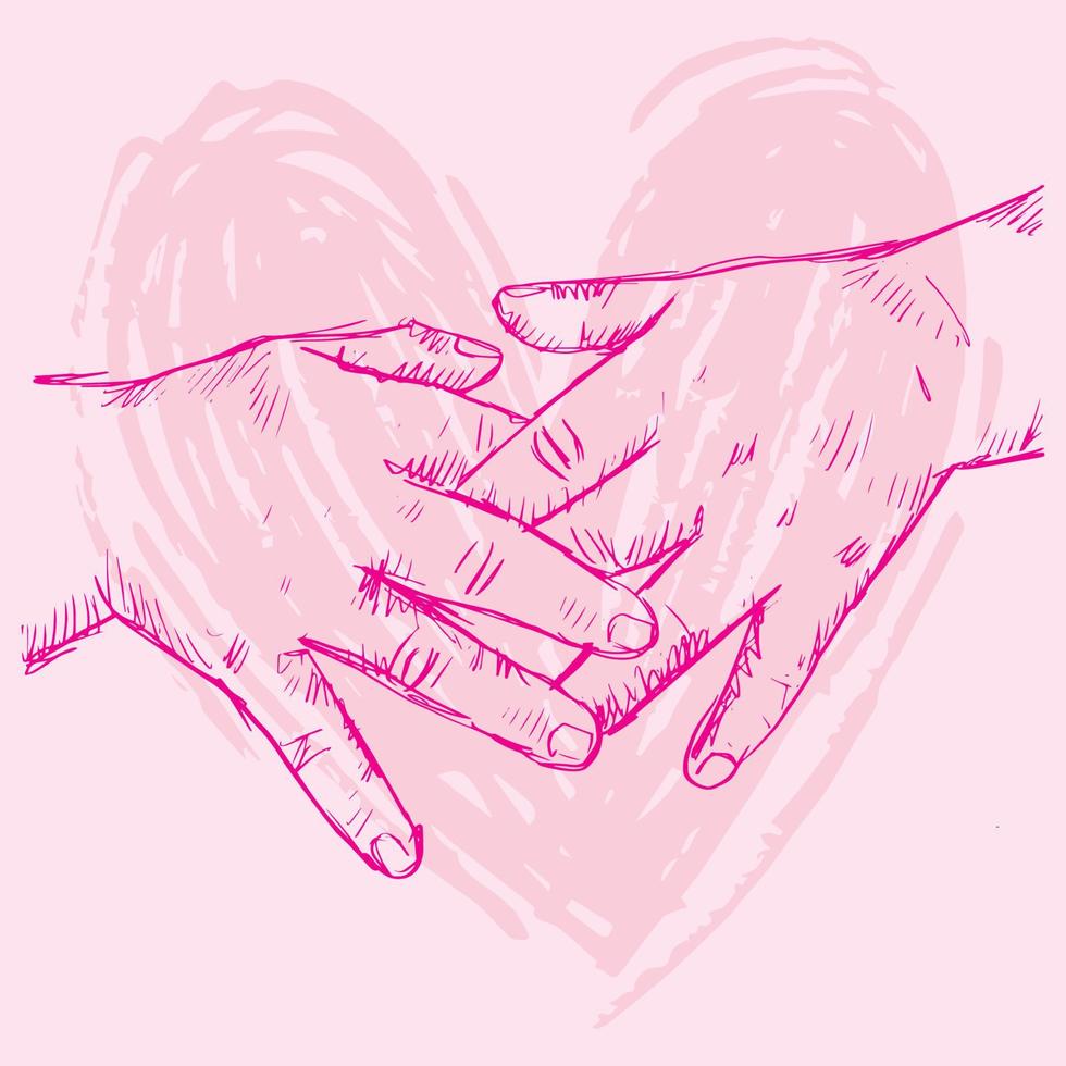 Baby Hand. Human hands sketch drawing illustration. vector