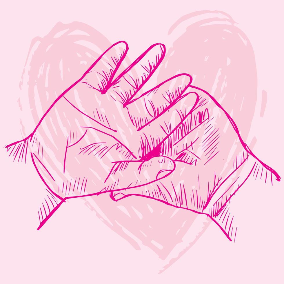 Baby Hand. Human hands sketch drawing illustration. vector