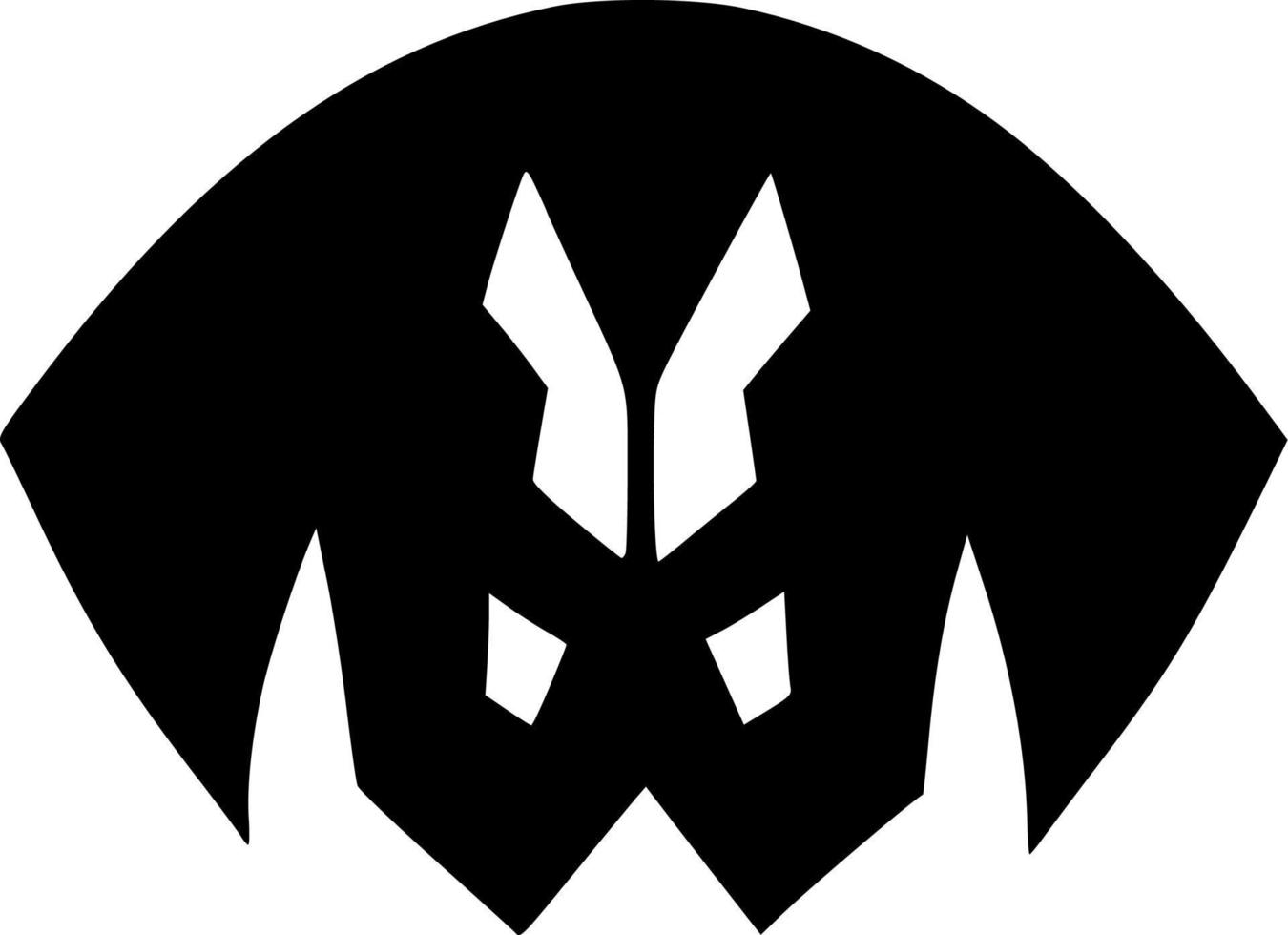 black and white of evil shape vector