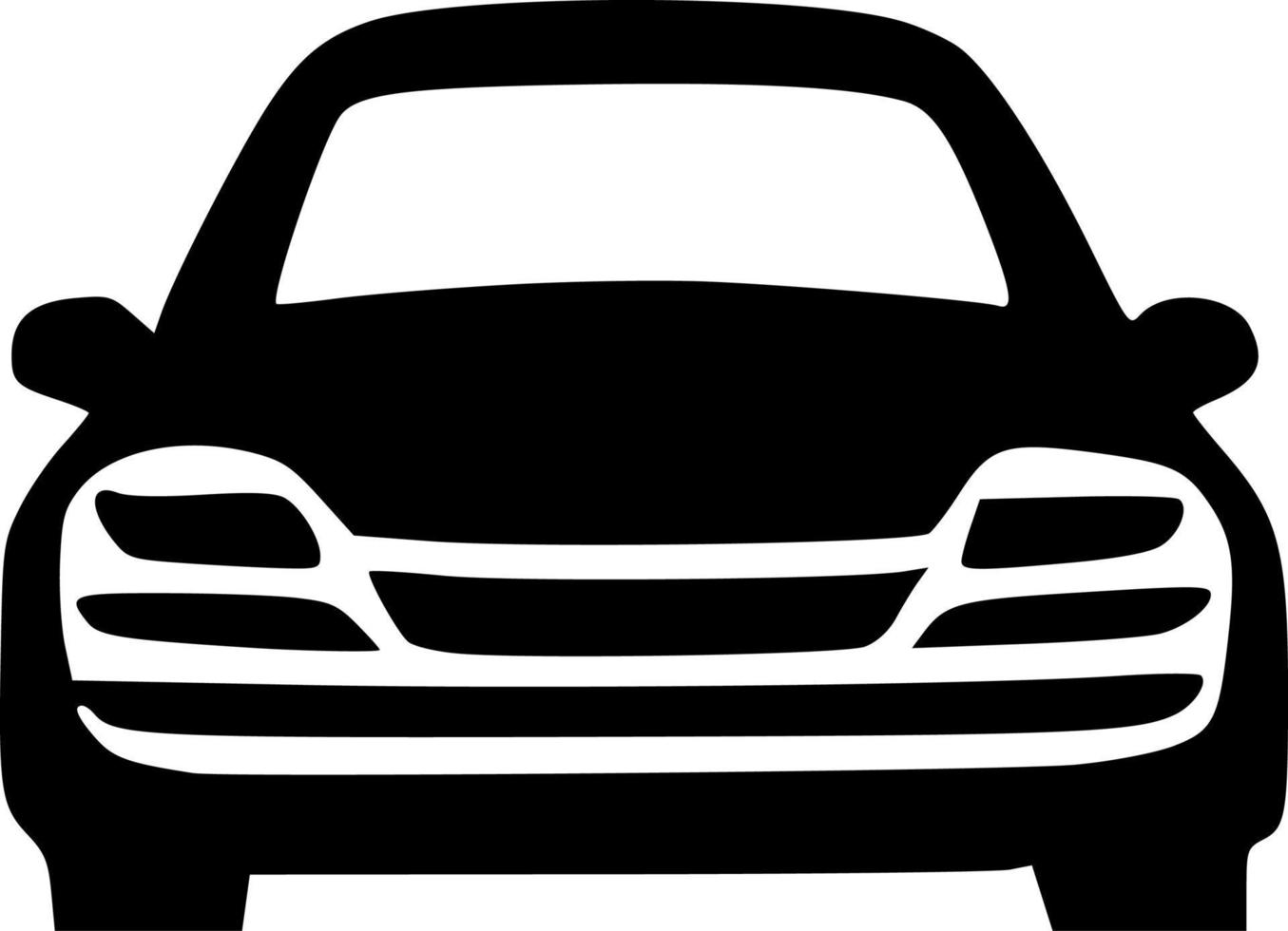 vector ilustración de negro y blanco coche forma