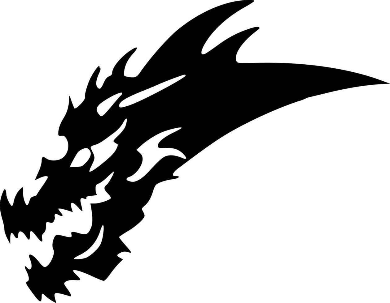 black and white of dragon shape vector