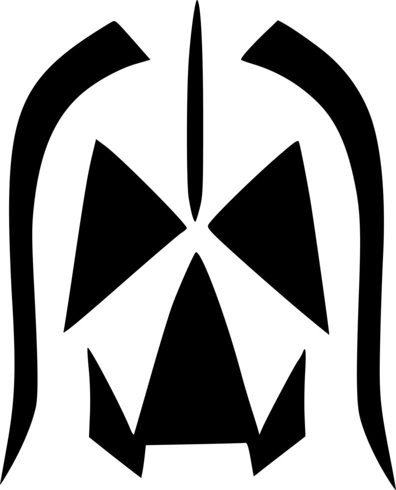 black and white of evil shape vector