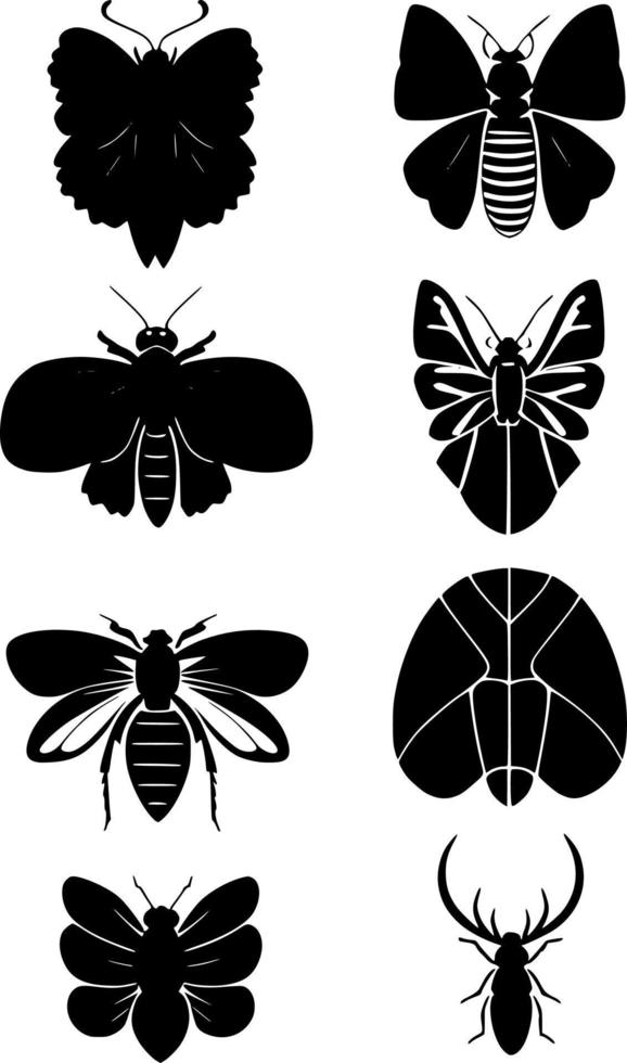 set of insect shape vector