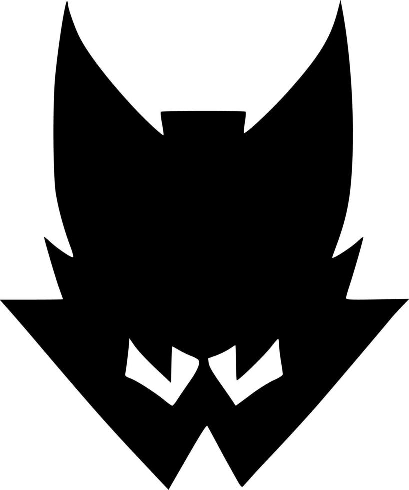 black and white of evil shape vector