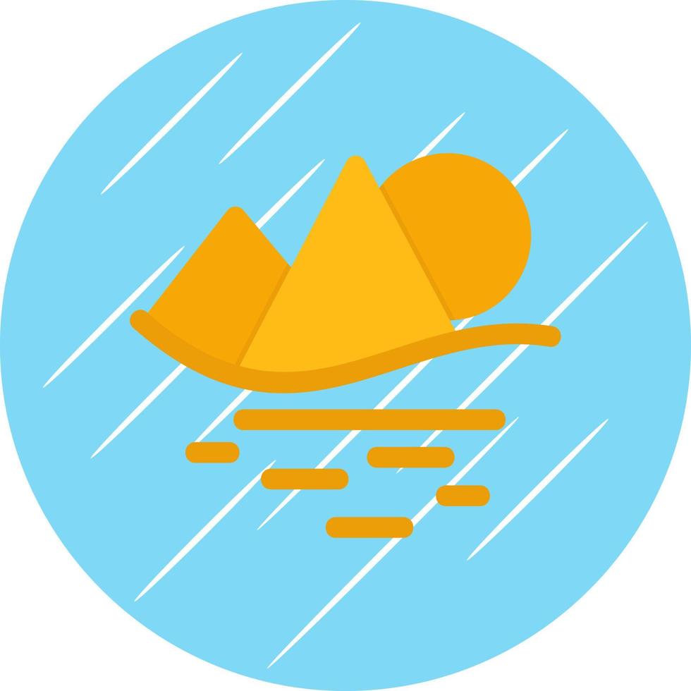 Sunset Landscape Vector Icon Design