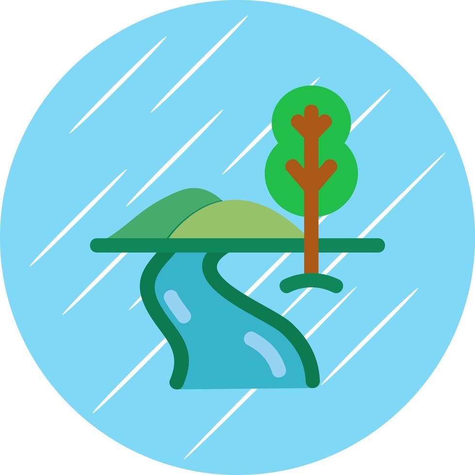 River Landscape Vector Icon Design