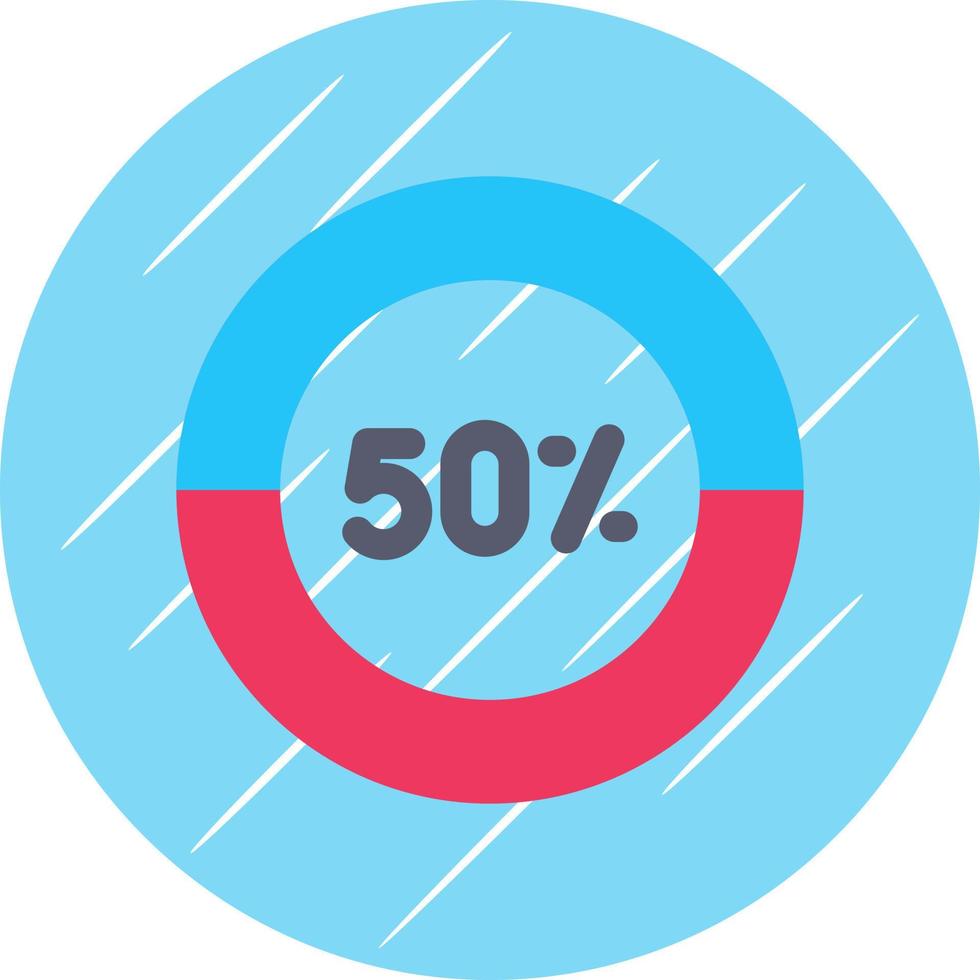 Half Pie Chart Vector Icon Design