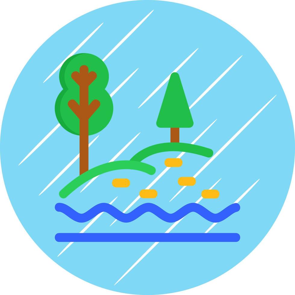 Lake Landscape Vector Icon Design