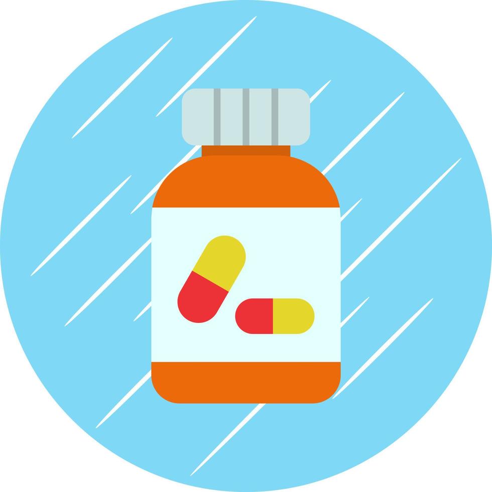 Pills Bottle Vector Icon Design