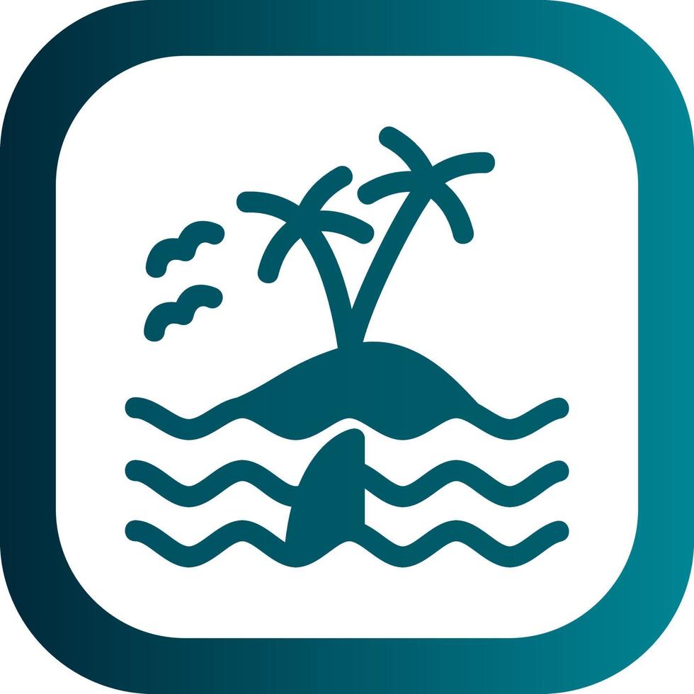 Island Landscape Vector Icon Design