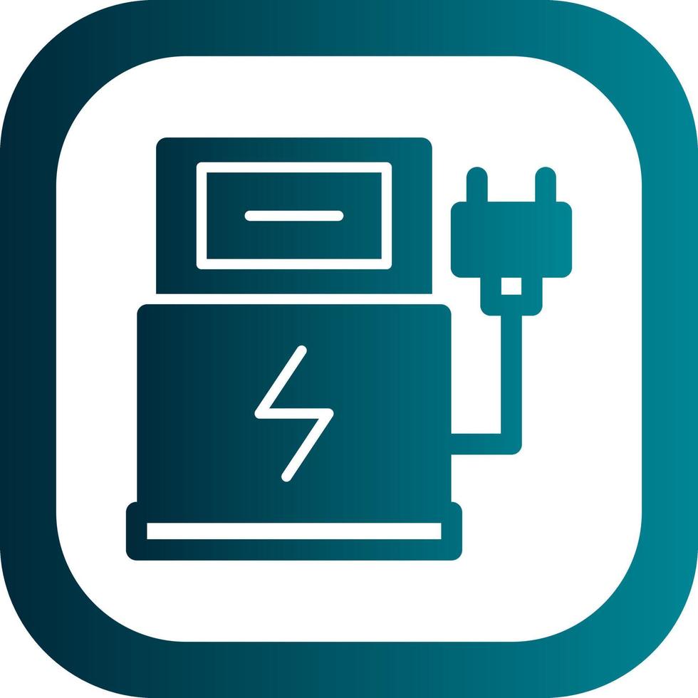 Electric Car Station Vector Icon Design