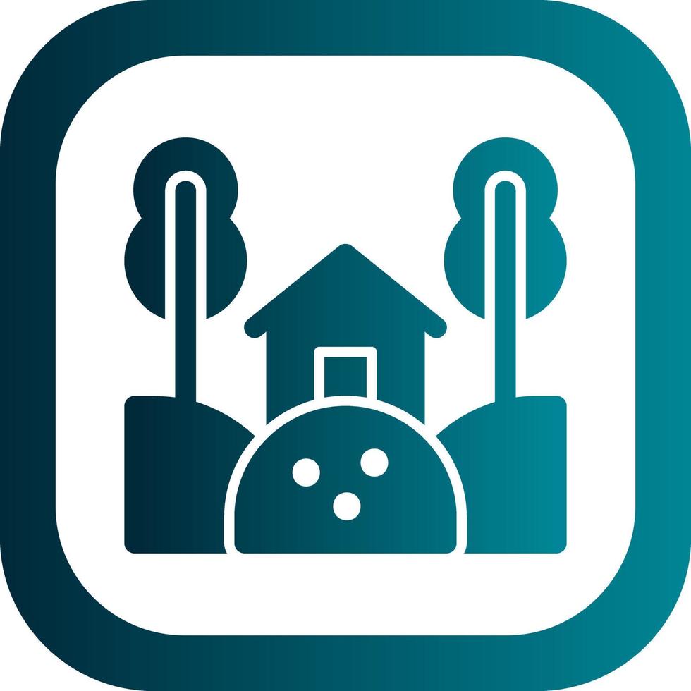 Cabin Landscape Vector Icon Design