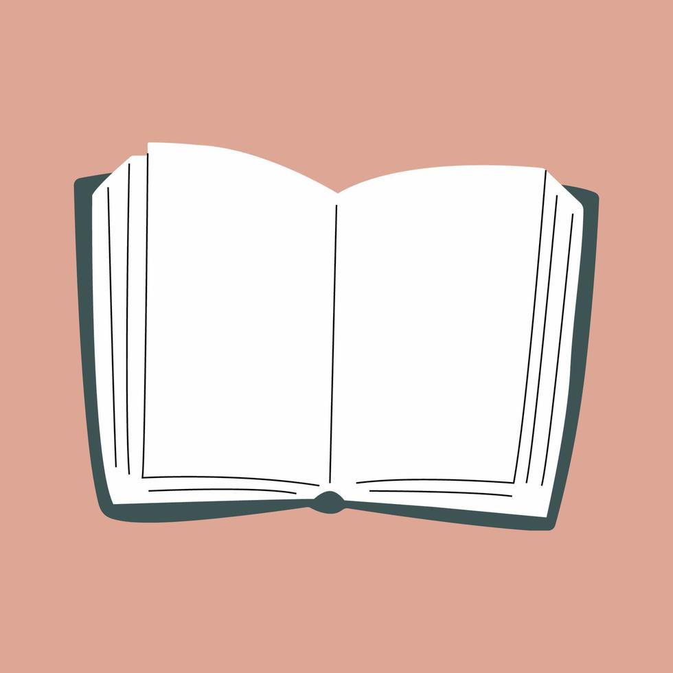 Opened book illustration. Open book with pages fluttering. Vector illustration
