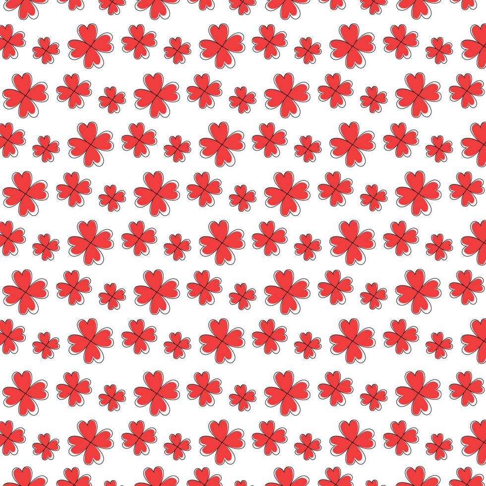 Clovers leave, flower pattern on a white background. Template for Valentine's Day, wedding, St.Patrick 's Day. vector