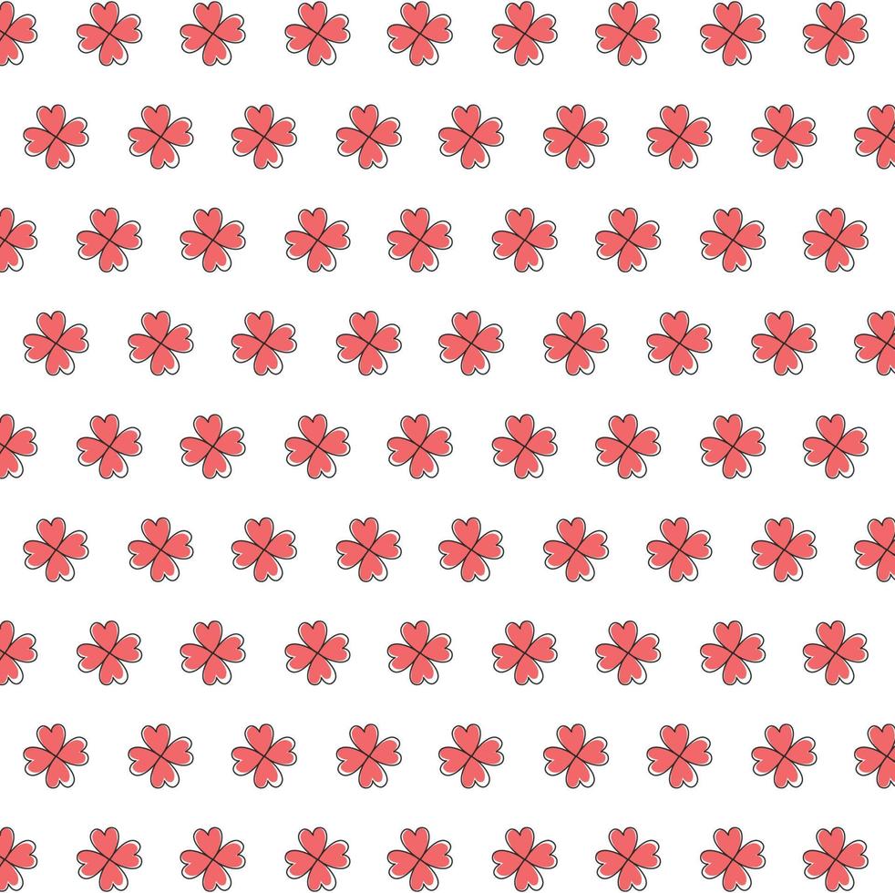 Clovers leave, flower pattern on a white background. Template for Valentine's Day, wedding, St.Patrick 's Day. vector
