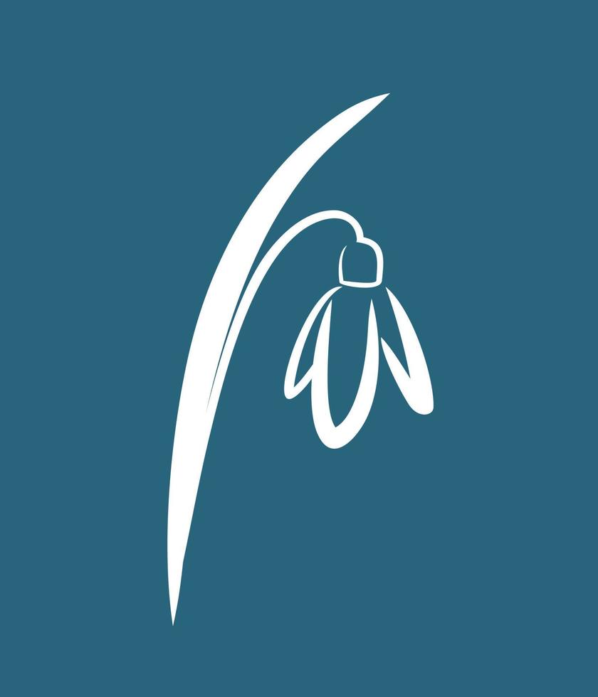 Snowdrop logo. Spring flower icon. vector