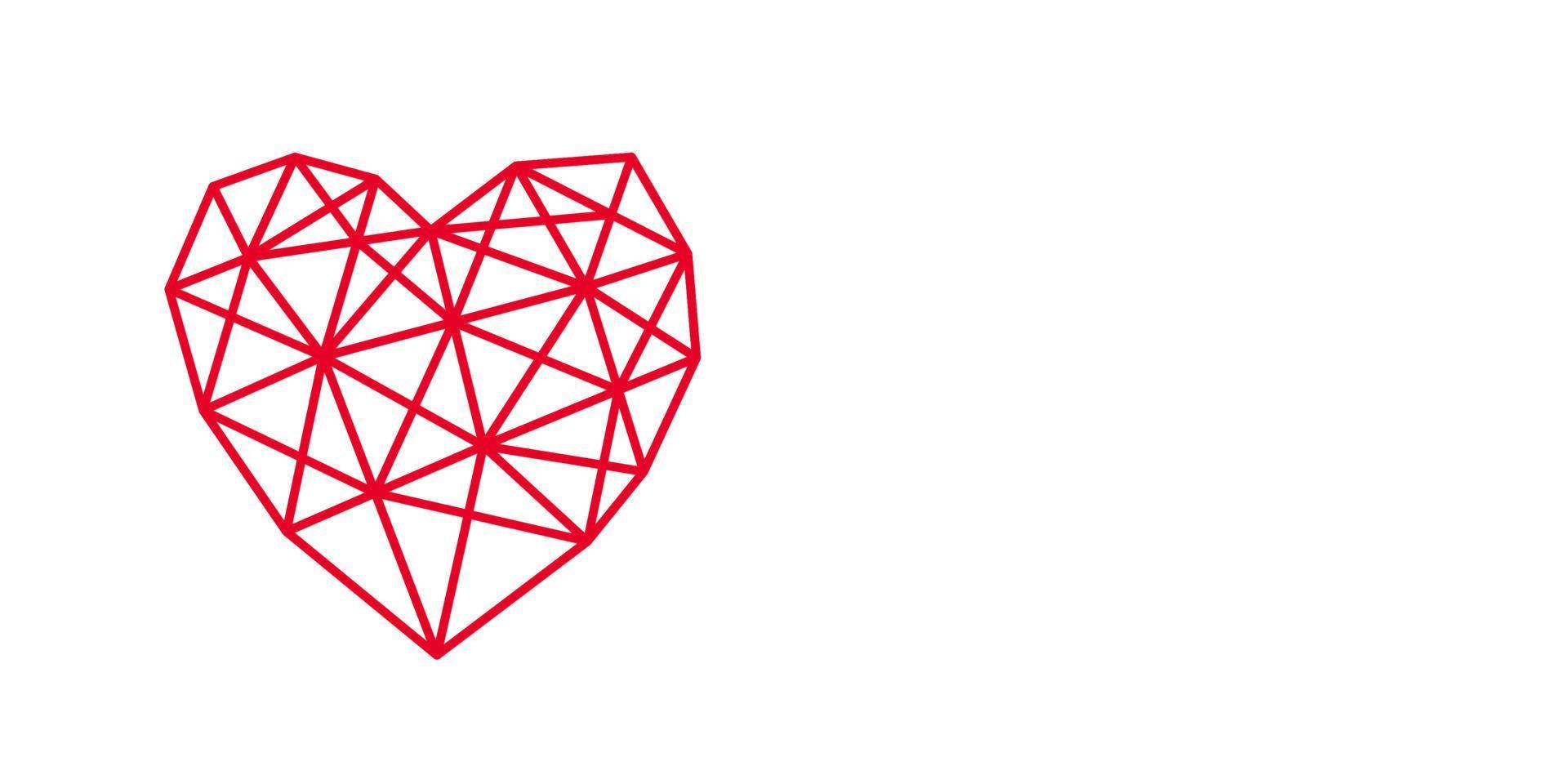 Heart postcard with place for text. Valentine's day banner. Heart from geometric segments. vector