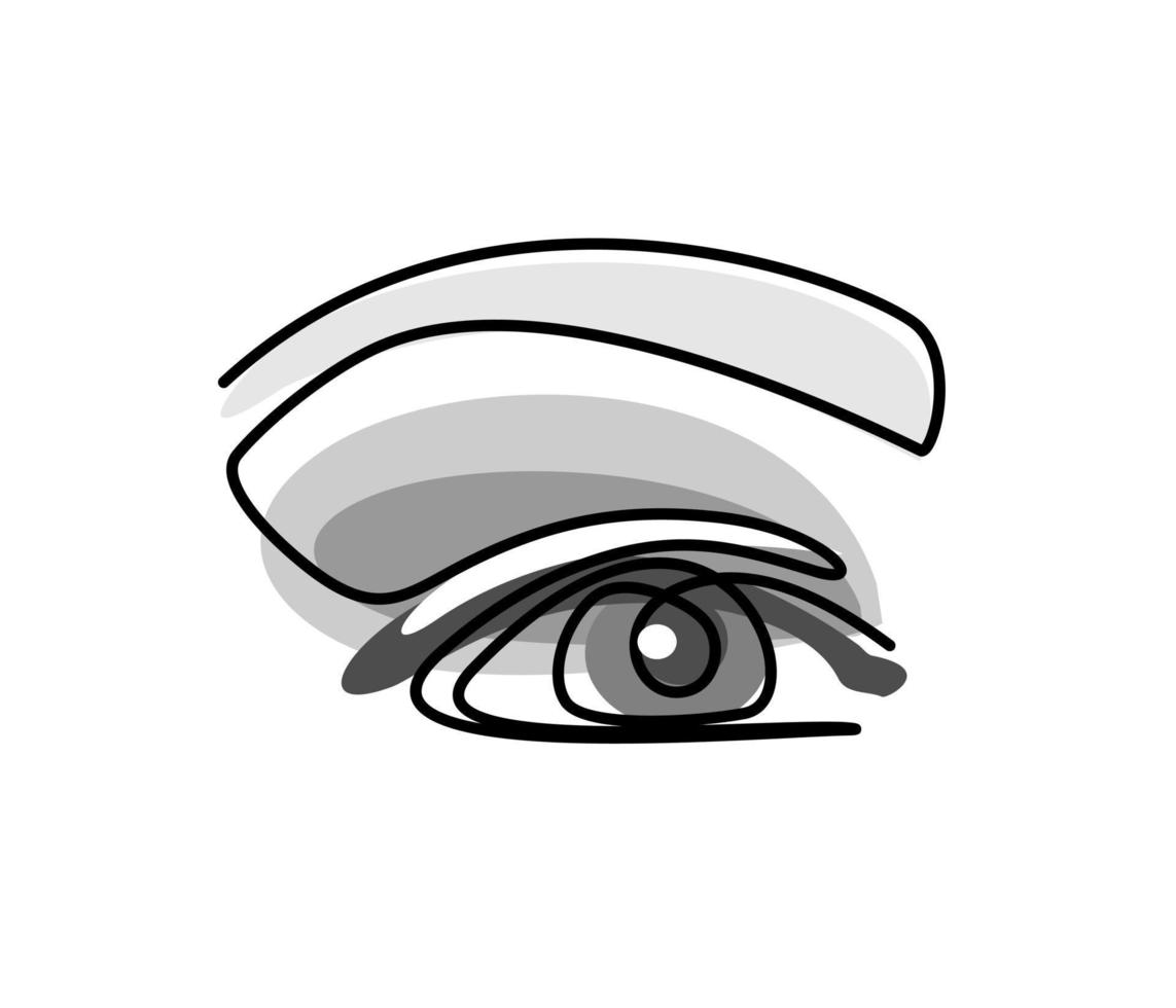 Eye makeup logo. Vision icon. Ophthalmology, lenses. Look vector logo. Eyebrow permanent tattoo. The look of a woman.