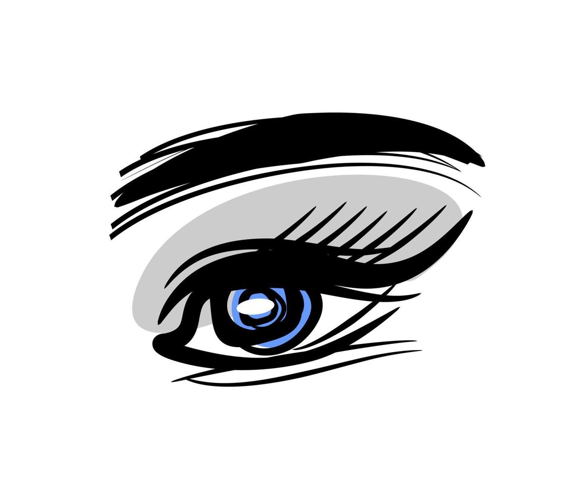 Eye art logo. Look vector logo. Eyebrow permanent tattoo. The look of a woman. Vision icon. Ophthalmology, lenses.