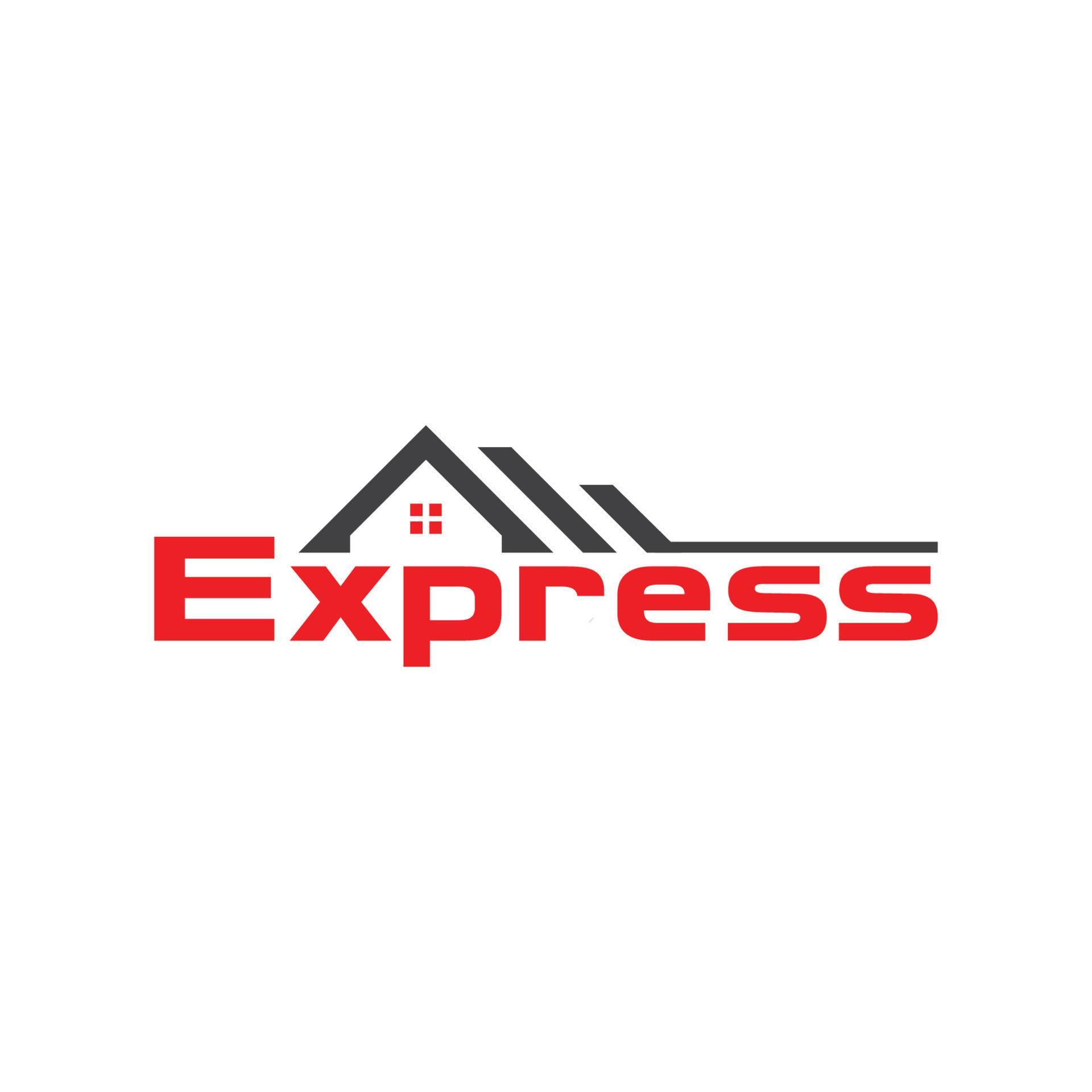 Express real estate simple building logo design 20146045 Vector Art at