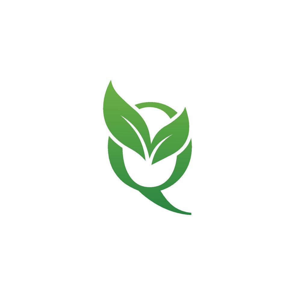 Vector simple minimalist Q leaf logo