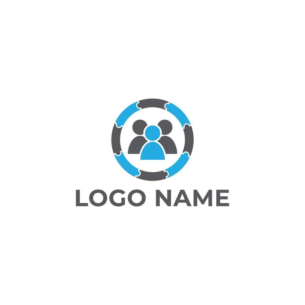 Logo design of people team group company name vector