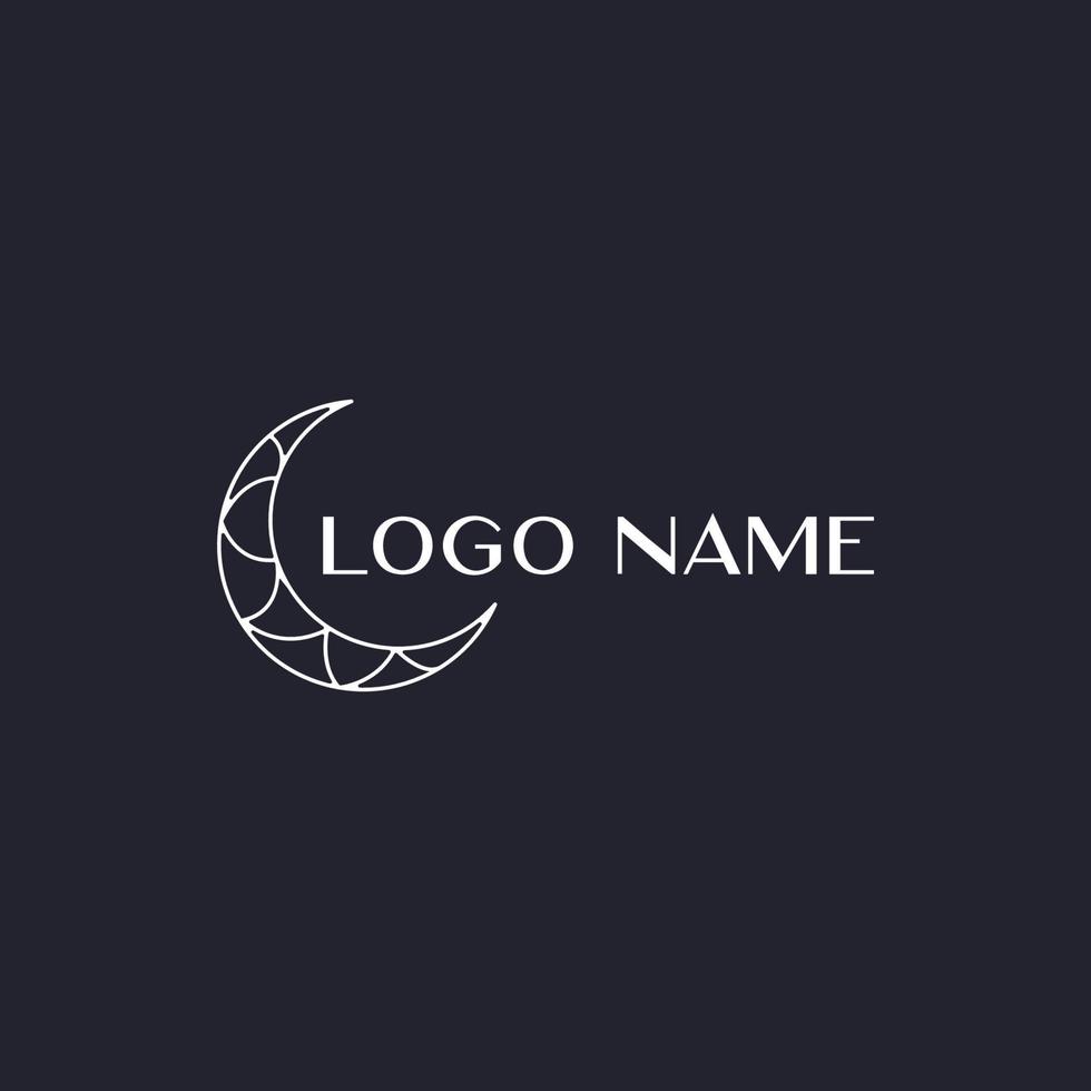Vector creative crescent moon logo design concept