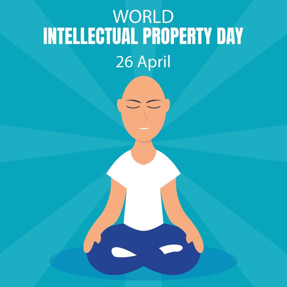 illustration vector graphic of the radiance of an ascetic bald man, perfect for international day, intellectual property day, celebrate, greeting card, etc.