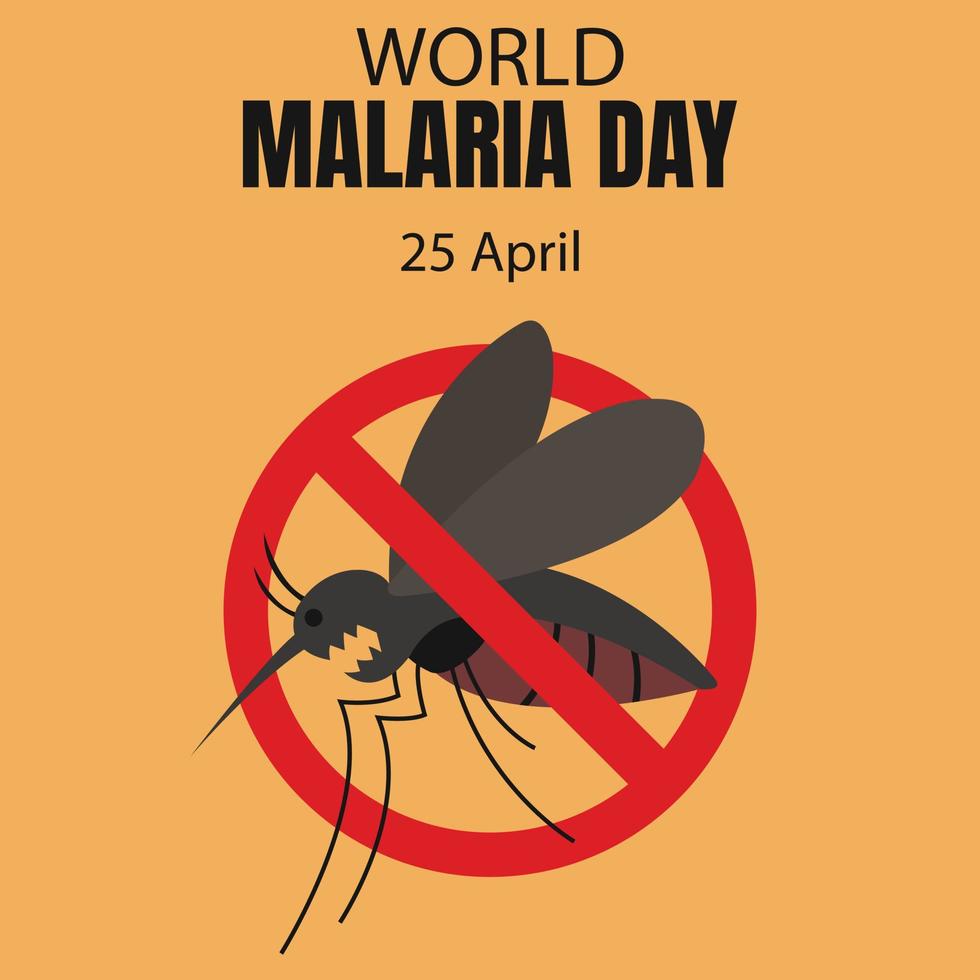 illustration vector graphic of malaria mosquito flying inside prohibition symbol, perfect for international day, world malaria day, celebrate, greeting card, etc.