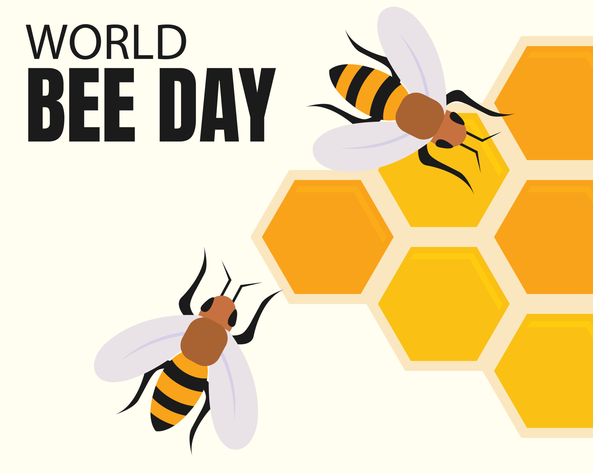 illustration vector graphic of a pair of honey bees making a nest, perfect for international day