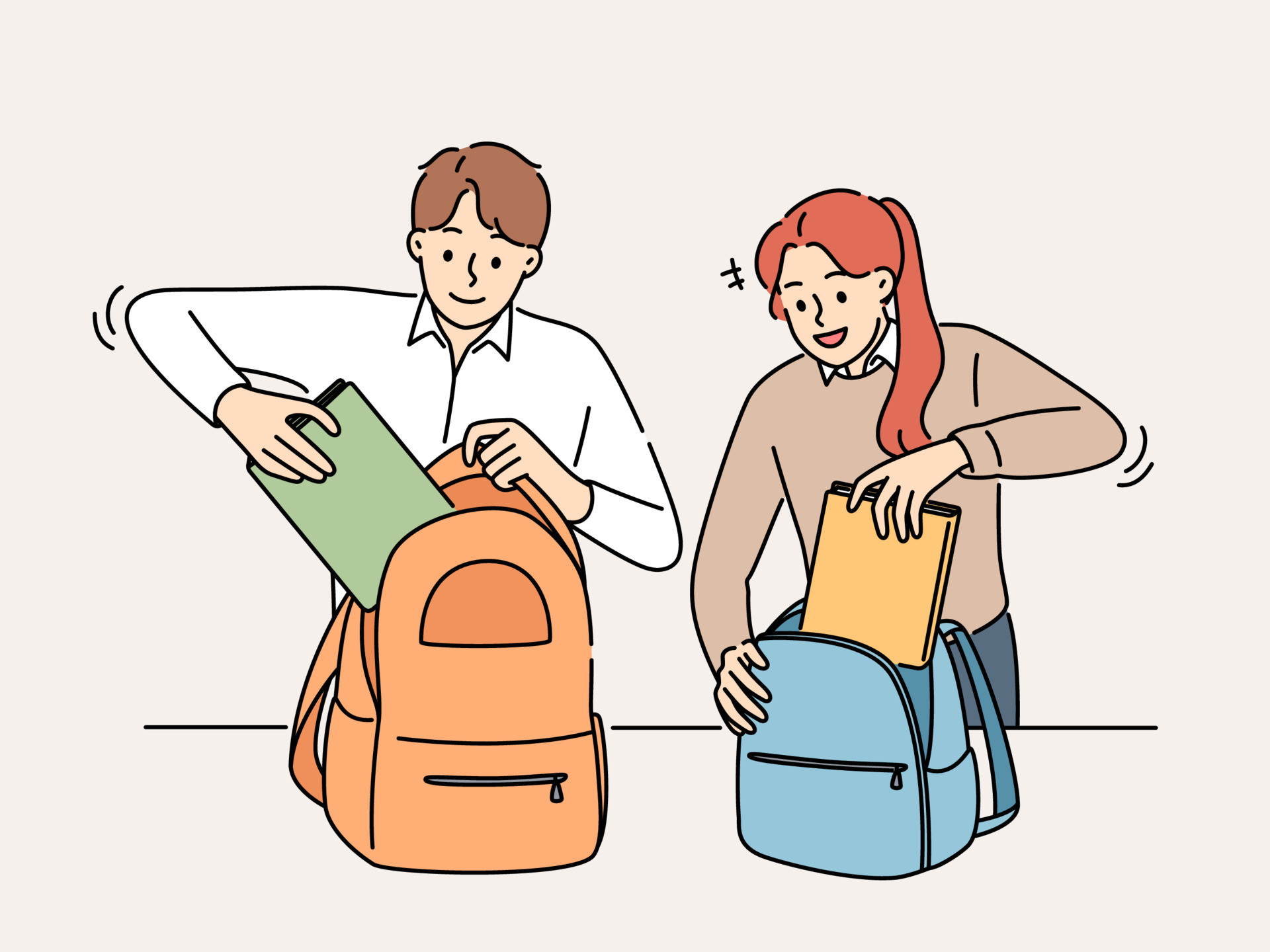 sonriente-estudiantes-paquete-mochilas-en-colegio-o-colega-contento
