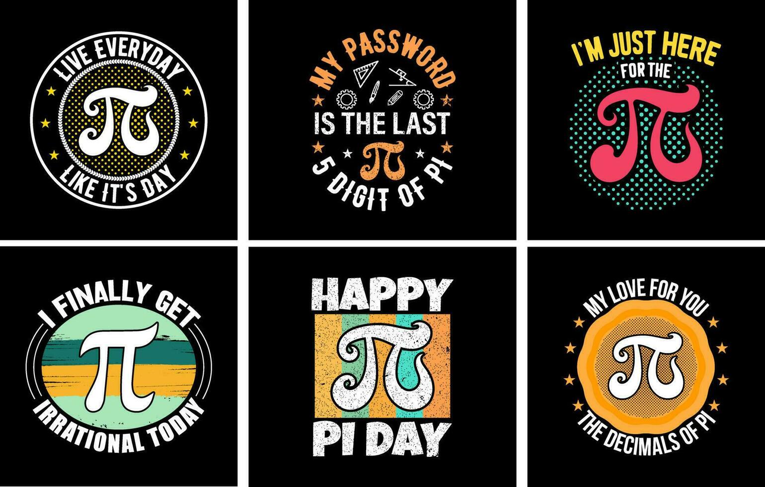 Pi Day T shirt Design bundle, Best Pi Day Shirt set,  Pi day Vector Graphics, Pi t shirt design for math teacher