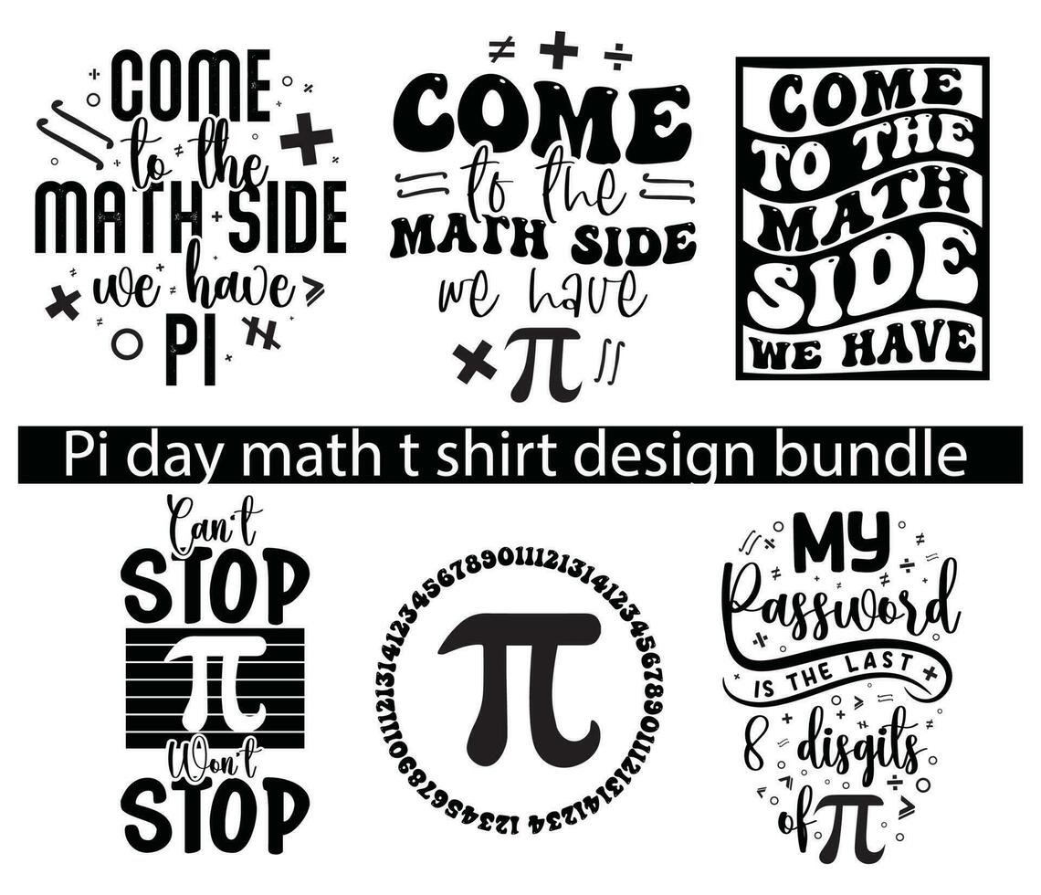 Pi Day T shirt Design set, Best Pi Day Shirt bundle, Pi day Vector Graphics, math t shirt design