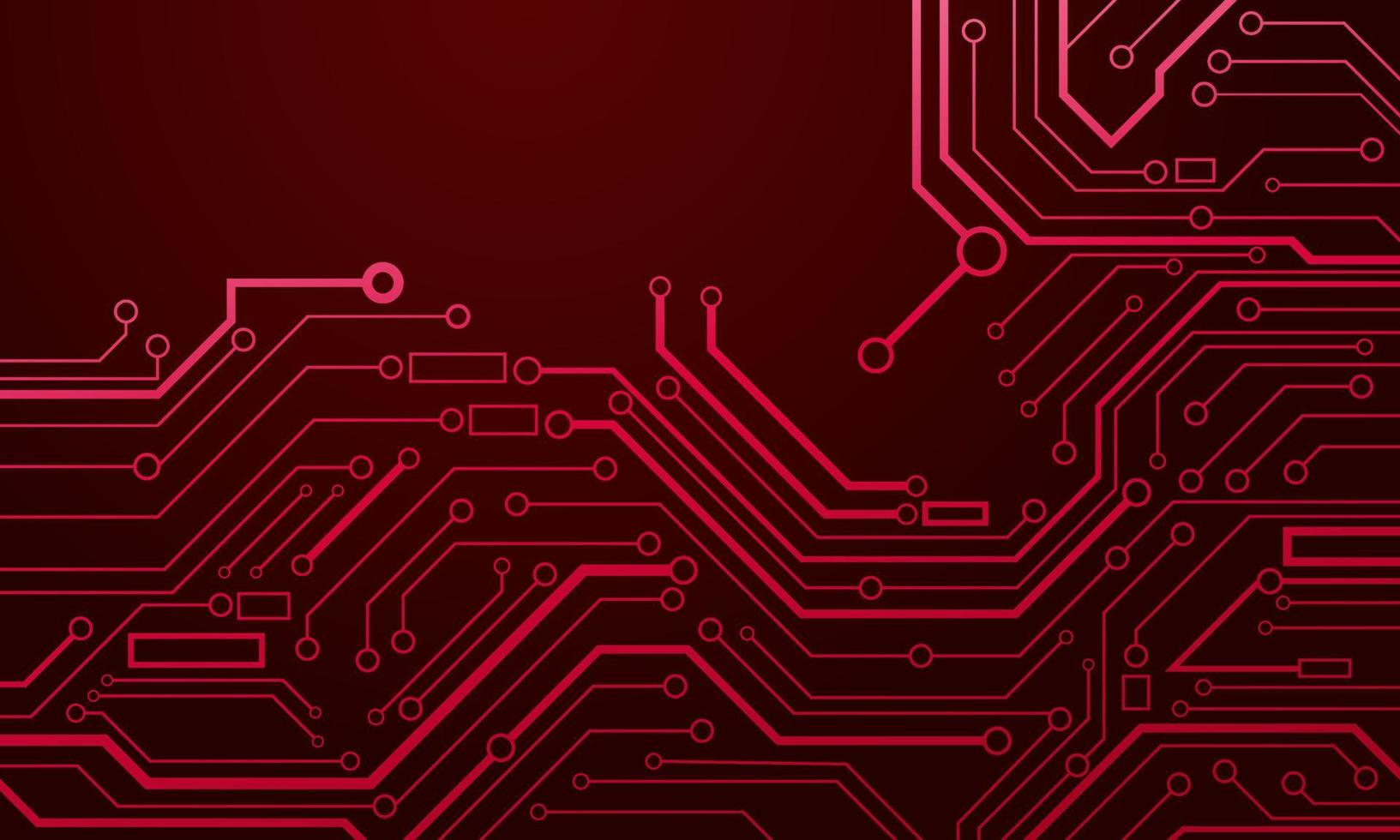 Red circuit board wallpaper. Digital technology background vector