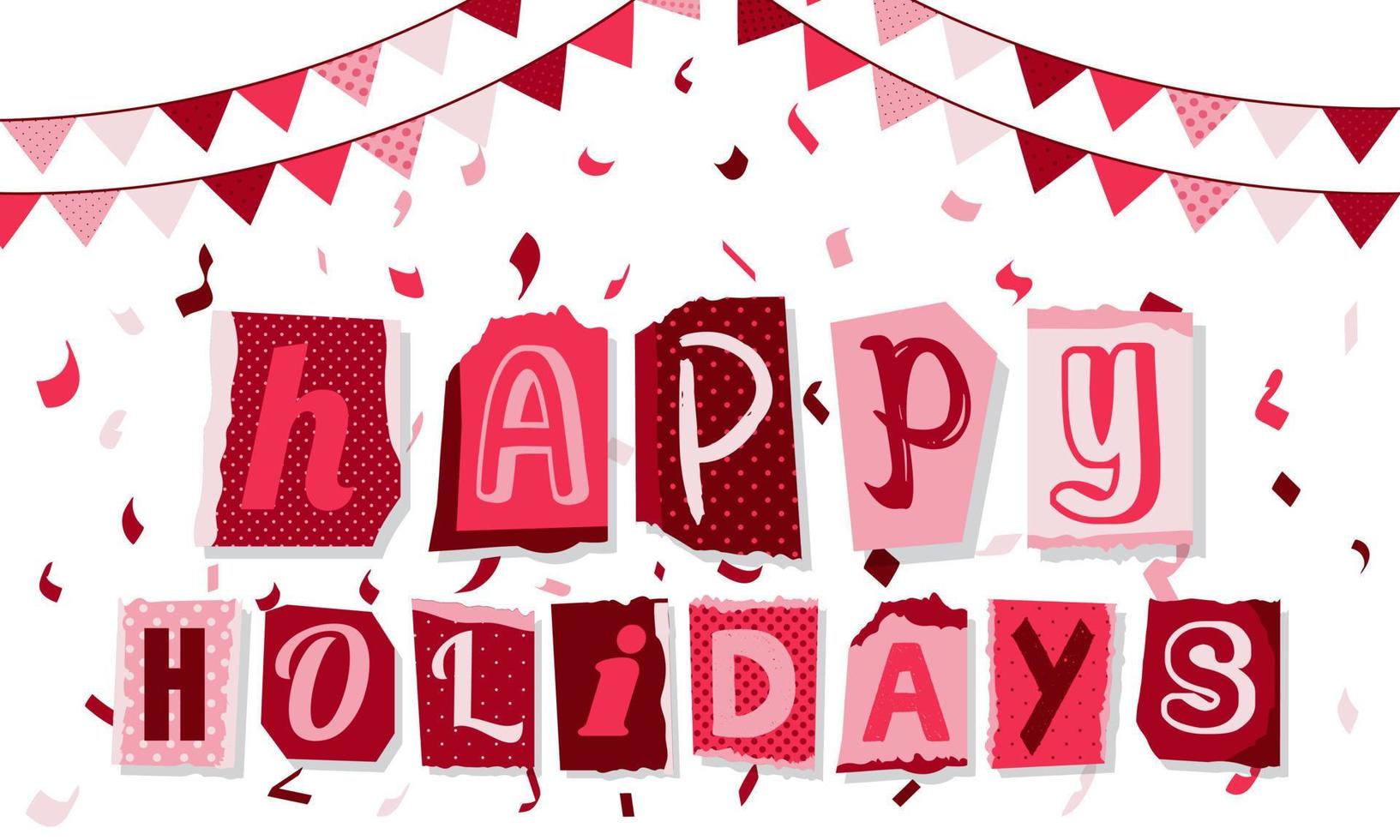 Paper cut Happy Holidays greeting background vector