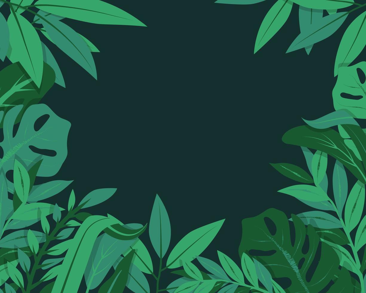 Cartoon tropical foliage background vector