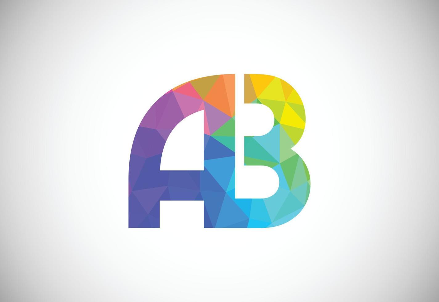 Initial Letter A B Low Poly Logo Design Vector Template. Graphic Alphabet Symbol For Corporate Business Identity