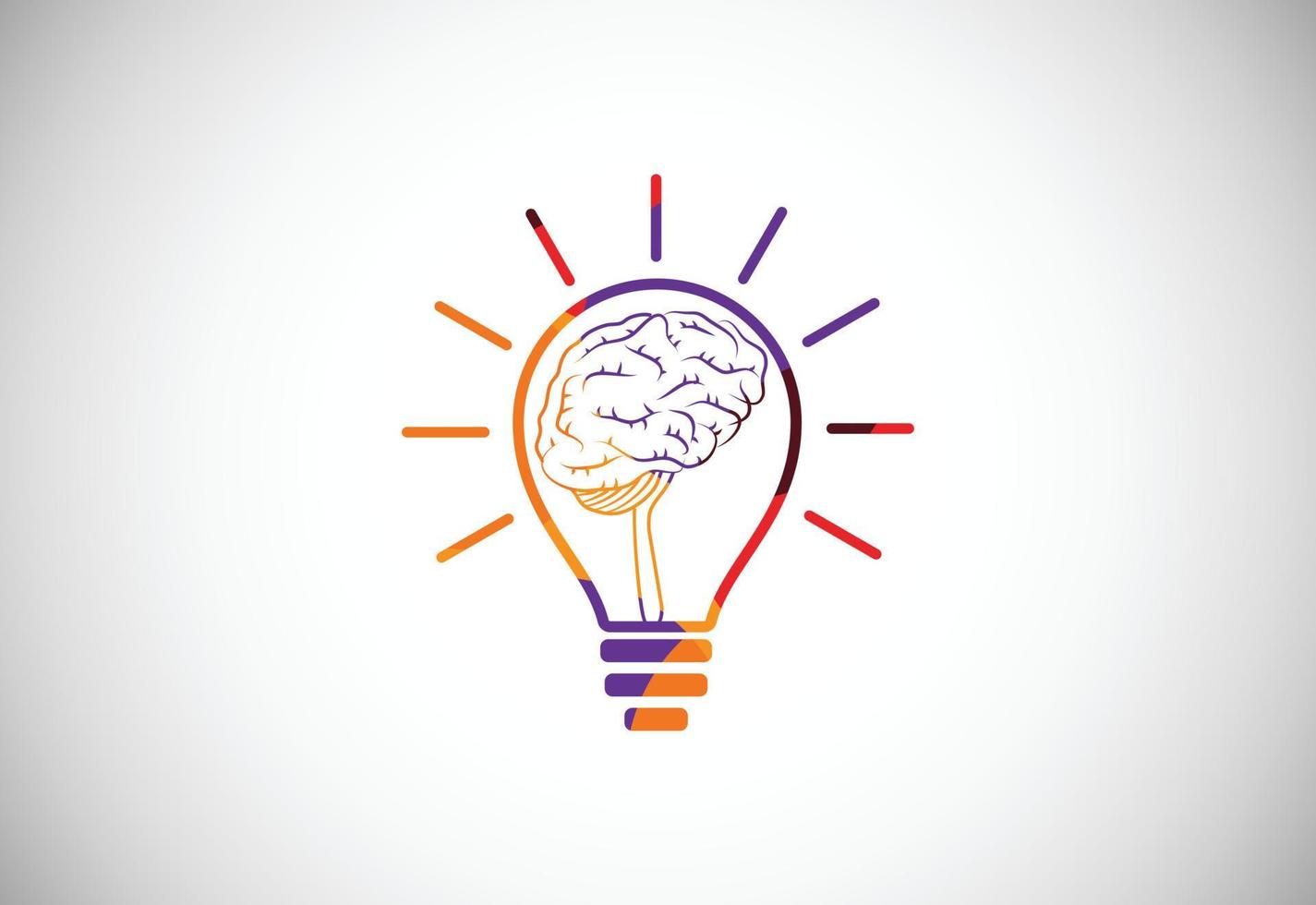 Modern low poly style brain logo design, Geometric and triangle brain logo icon sign symbol. vector