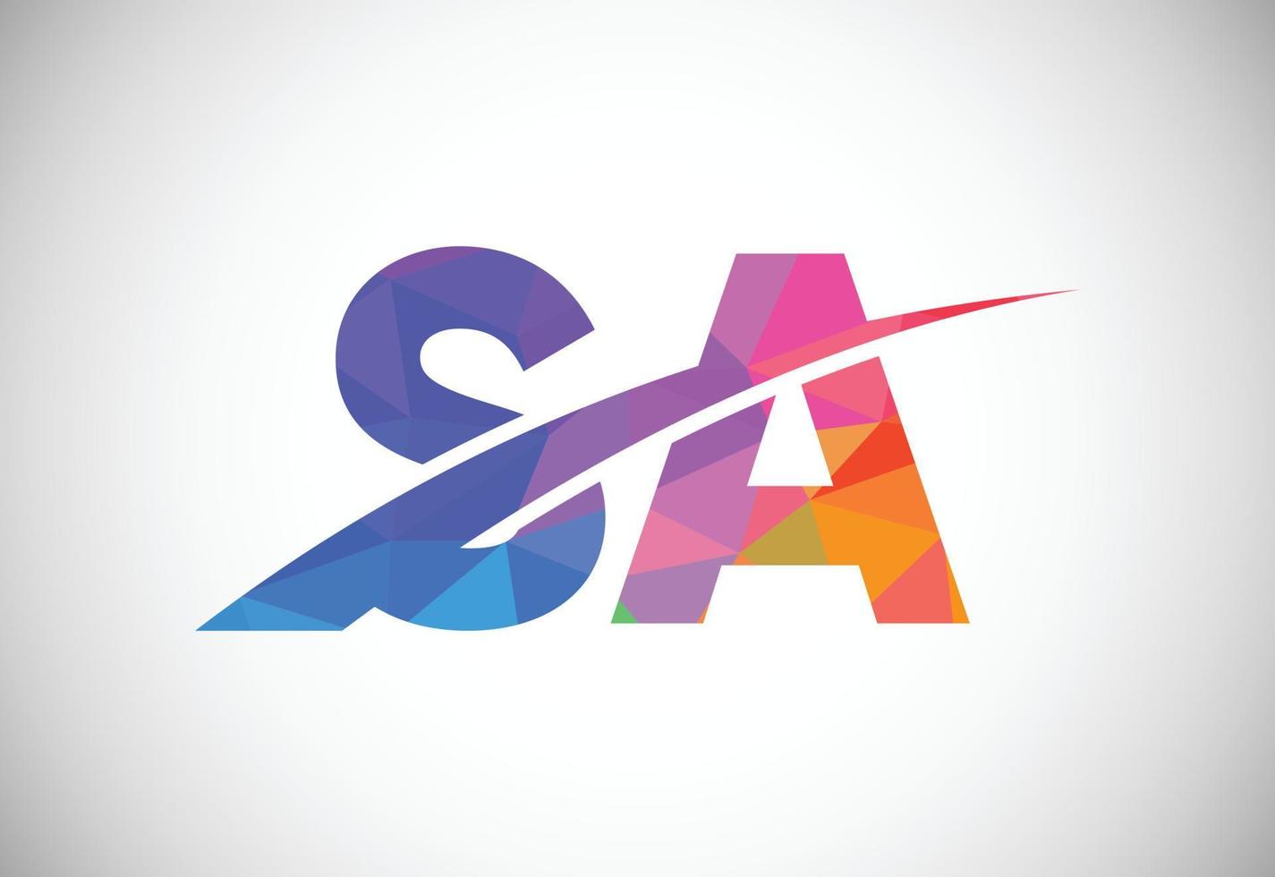 Initial Letter S A Low Poly Logo Design Vector Template. Graphic Alphabet Symbol For Corporate Business Identity