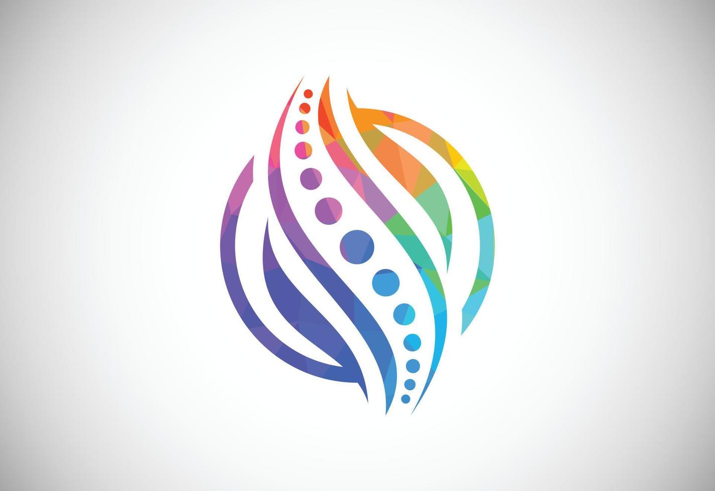 Low Poly Medical Chiropractic Concept Logo Design Template vector