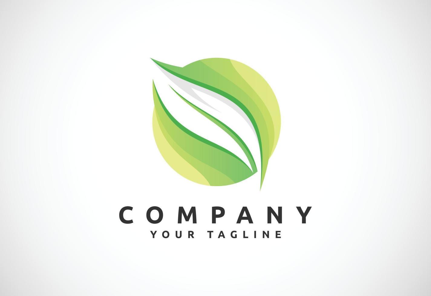 Leaf icon sign symbol, Gradient green leaf, Organic logo design vector illustration