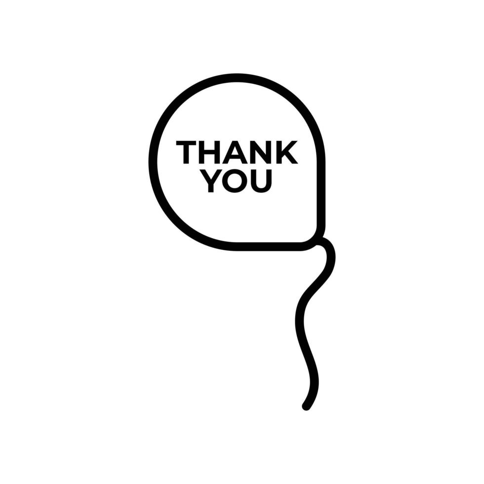 thank you badge with balloon icon vector illustration