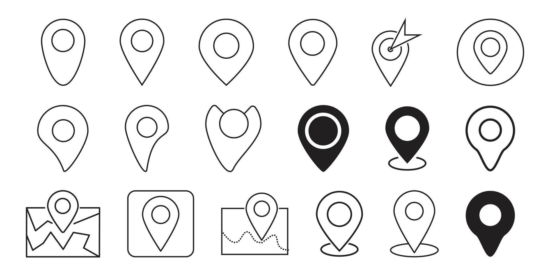 Location Icon vector, GPS Pointer Icon, Map Locator Sign, Pin location line art style vector illustration