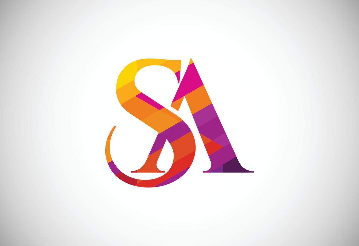 Initial Letter S A Low Poly Logo Design Vector Template. Graphic Alphabet Symbol For Corporate Business Identity
